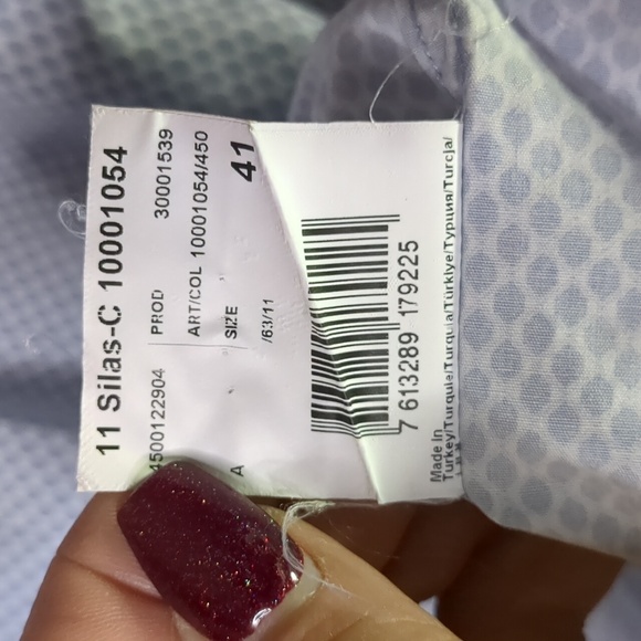 STRELLSON* Silas button front collared long sleeve mens dress shirt 41/16 blue - Picture 11 of 12